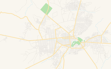 Printable street map of Sikasso, Mali