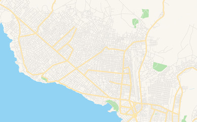 Printable street map of Goma, DR Congo