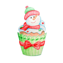 watercolor christmas cupcake7