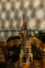 Fototapeta premium Croatian churches through a mesh