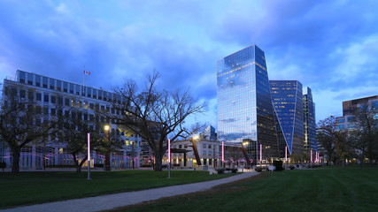 Regina, Canada downtown at twilight