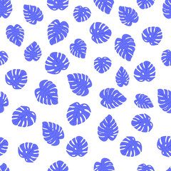 Monstera leaves seamless pattern