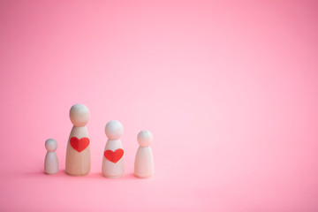 Family in love. Love, heart, family. Happy Valentines day 