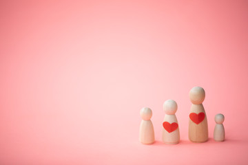 Family in love. Love, heart, family. Happy Valentines day 