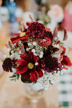 bouquet of red wedding flowers