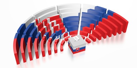 Parliament election in Slovakia - 3D rendering