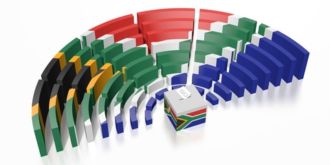 Parliament election in South Africa - 3D rendering