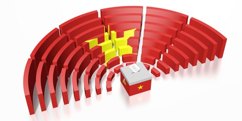 Party election in Vietnam - 3D rendering