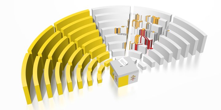 Voting in Vatican City - 3D rendering