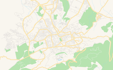 Fototapeta na wymiar Printable street map of Tlemcen, Algeria