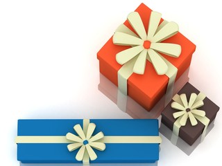 gift box with ribbon. 3d