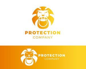 Lion Logo Protection company Template. 
