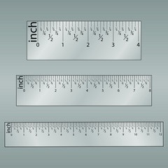 Original Inches Ruler. Measuring tool, Graduation grid, flat vector illustration. Size indicator units, Measure tape isolated on background.