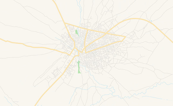 Printable street map of Baidoa, Somalia