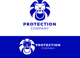 Lion Logo Protection company Template. 