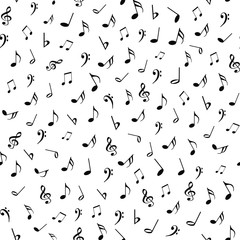 Fototapeta premium Musical notes seamless pattern