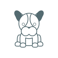 cute little dog french bulldog line style icon