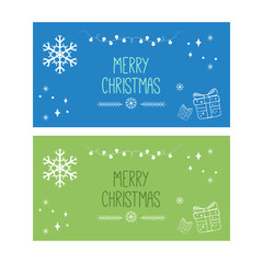 Merry Christmas. Happy new year. Gift card, Social media banner. 