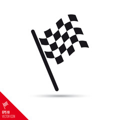 Finish flag vector glyph icon. Success concept.