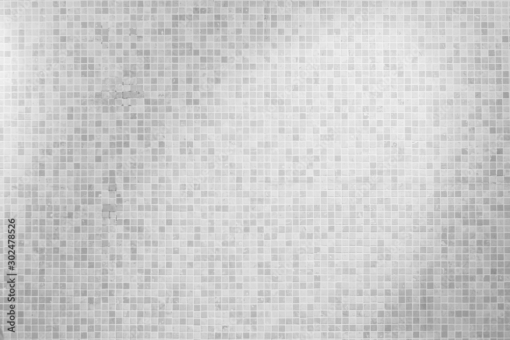 Fototapete white tile mosaic wall pattern, square pattern background of tile white black beige squares of diffe