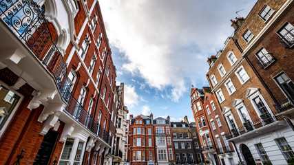 Beautiful Georgian buildings in Marylebone area of London's West End