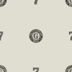 Seamless pattern. Seal dedicated to the summit of seven rich states