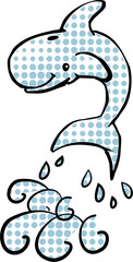 Sweet dolphin illustration - jumping out of the water