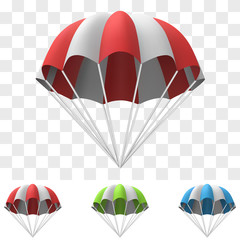 Red and White Cartoon Parachute Template