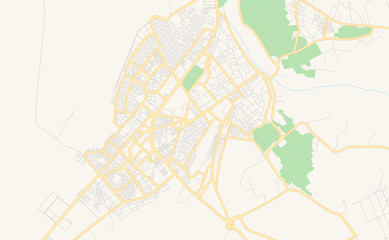 Printable street map of Laghouat, Algeria