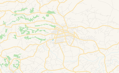 Printable street map of Mbouda, Cameroon