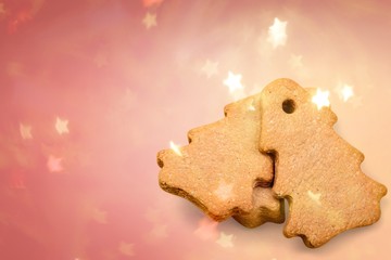 Homemade Christmas cookies on white background