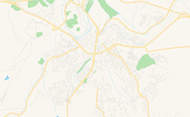 Printable street map of Nelspruit, South Africa