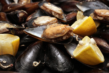 Stuffed mussels from Turkish seafood cuisine.