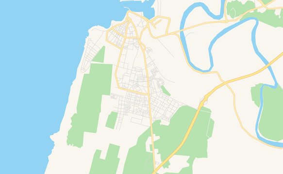 Printable street map of Larache, Morocco