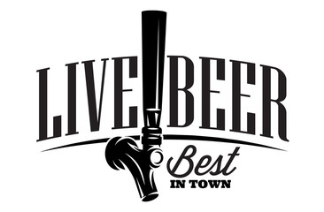 Vector illustration with beer tap and inscription