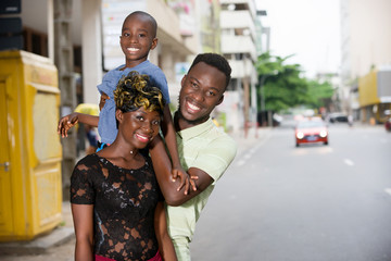 happy family having fun outdoors
