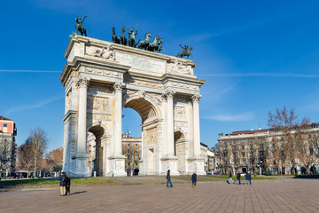 Obraz premium Arch of Peace in Sempione Park, Milan, Italy