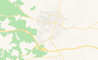 Fototapeta na wymiar Printable street map of Khemisset, Morocco