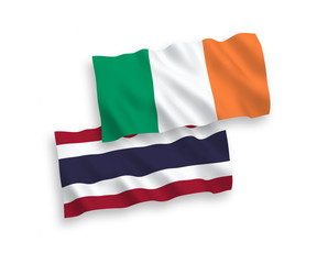 Flags of Ireland and Thailand on a white background