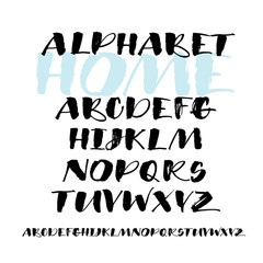 Collection of hand drawn alphabet letters. Hand drawn brush style modern calligraphy. Vector illustration of handwritten lettering. 