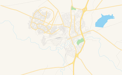 Printable street map of Kroonstad, South Africa