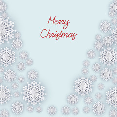 Winter Christmas Background with White Snowflakes
