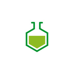 Lab logo design with using chemical bottle icon logo design
