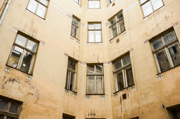 Fototapeta na wymiar Windows of old european city