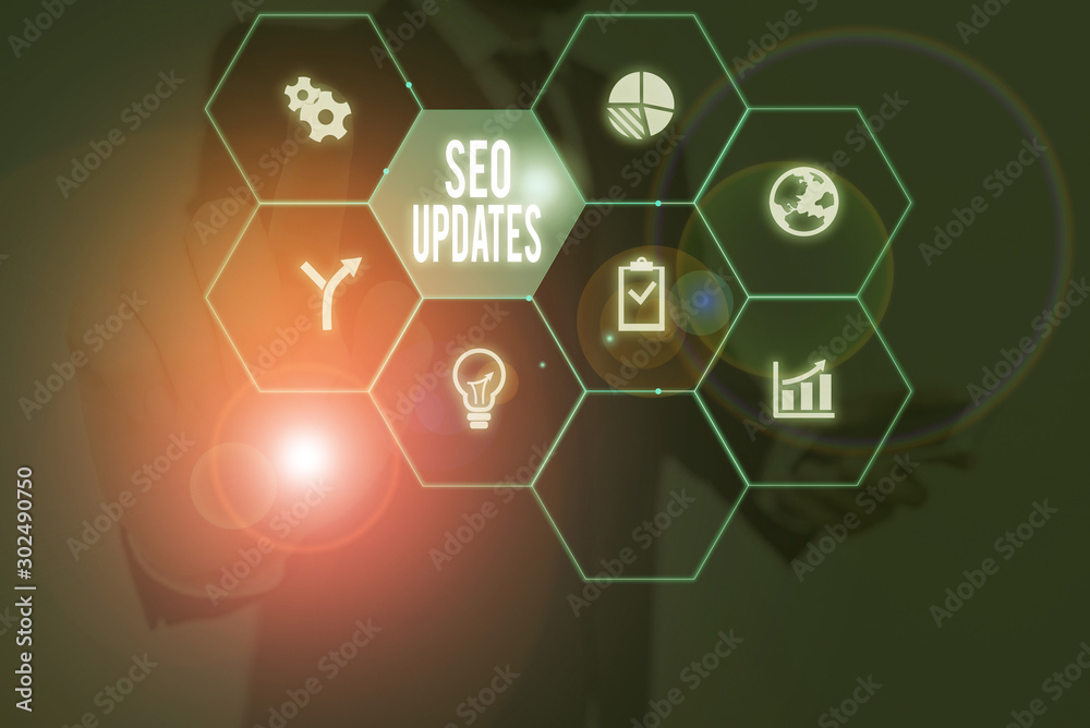 Canvas Prints conceptual hand writing showing seo updates. concept meaning new information or design in search eng
