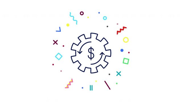 Makeing Money Line Icon Animation. Motion Graphic with Alpha Channel.
