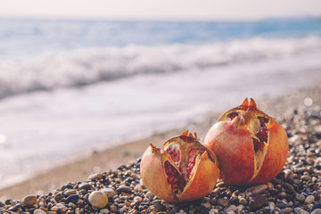 Fruits on the beach.