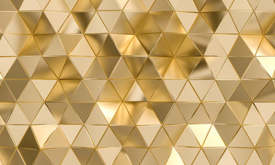 polygonal background with triangular shapes in gold.