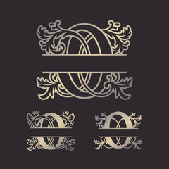 Alphabet Split Monograms, Split Letter Monogram, Alphabet Frame Font. Laser cut template. Initial monogram letters.