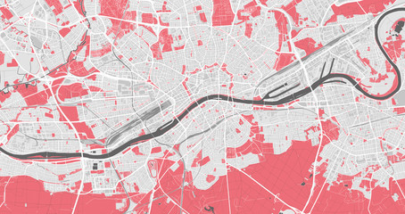 Fototapeta na wymiar Detailed map of Frankfurt, Germany